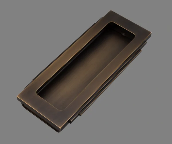 Burnished Bronze finish on the Beardmore FP1068 Pocket Door Flush Pull.