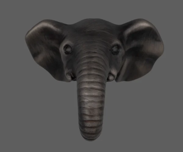 Pewter finish on our Beardmore CU1304 elephant cupboard knob.